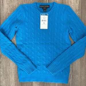 Ralph Lauren Black Label cashmere crewneck cable-knit sweater
